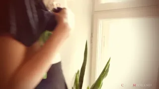 Amanda Soft Poses on the Steps frame 4