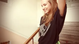 Amanda Soft Poses on the Steps frame 8