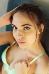 The Sweet Charm Of Adelina Syrena In Green Lace Preview picture 4